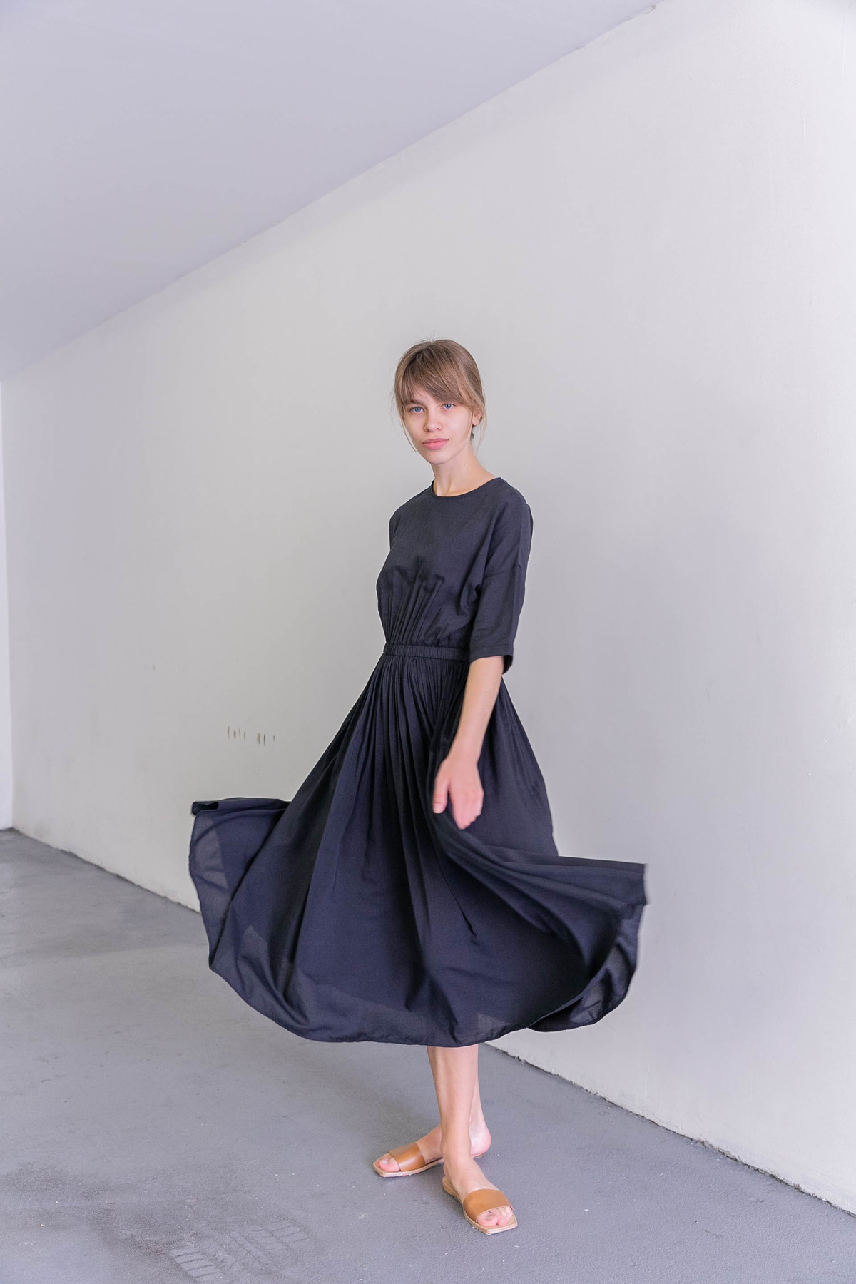 chocolate brown satin dress Style:D885ATWGRNSLJY Fashion Skirt Sparkling Glow V-Neck Bodycon