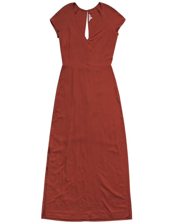 Ali Golden V-NECK MAXI DRESS - RUST | Garmentory
