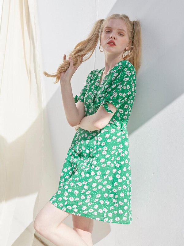 slim fit dress slacks Daisy Mint Tencel Dress | SUI – Sui main image 1