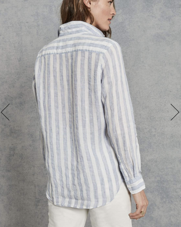 Frank & Eileen Elieen Italian Linen Wide Washed Shirt - Blue Stripe Frank & Eileen Elieen Italian Linen Wide Washed Shirt - Blue Stripe