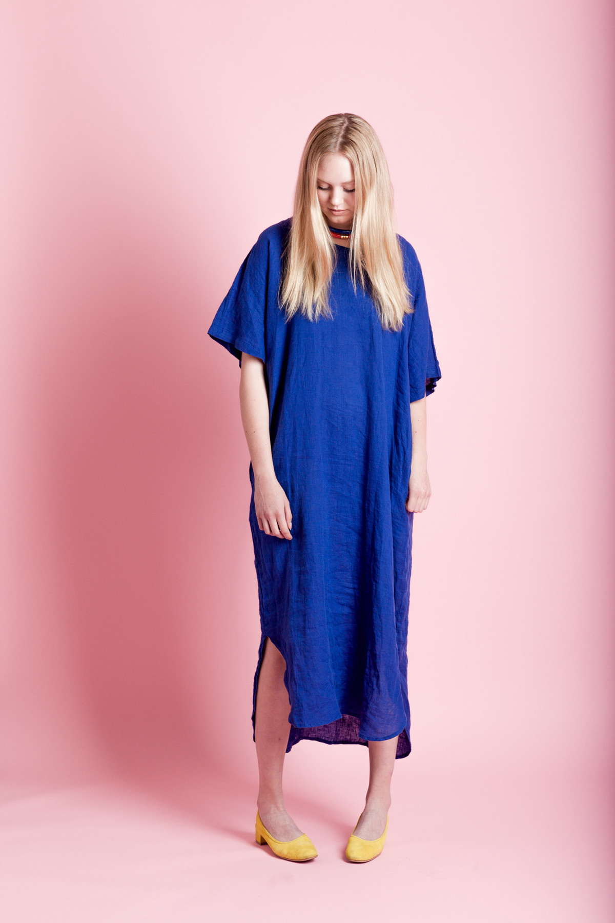 BLACK CRANE LONG LINEN DRESS | Garmentory