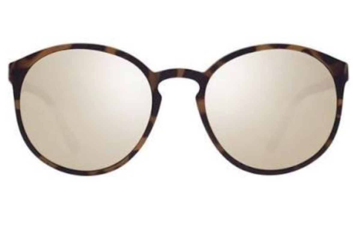 Le Specs Swizzle Thin Round Matte Tort Gold Mirror Sunglasses EUC Outta Love Cookie Tort Female Oval Sunglasses | Le Specs main image 2