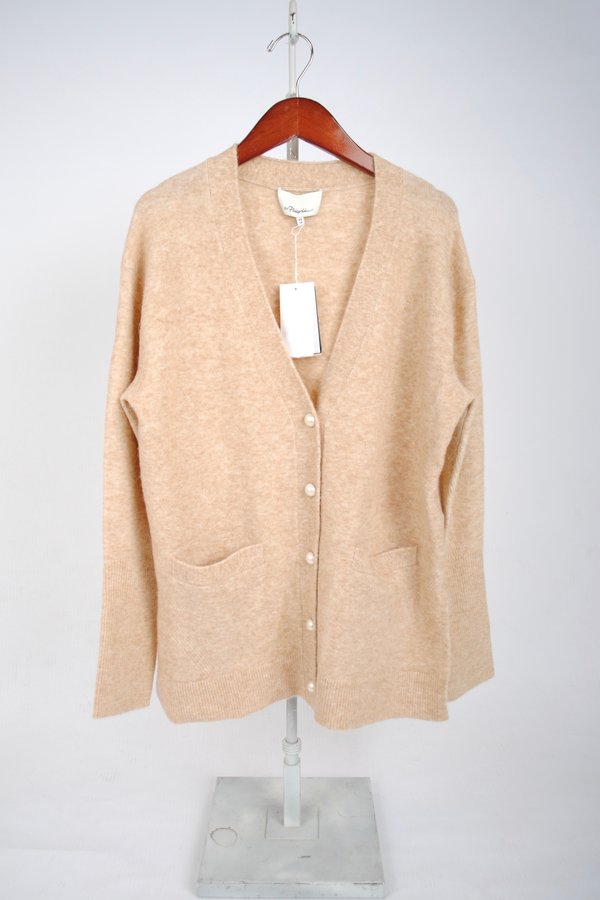 Phillip Lim LOFTY WELT POCKET CARDIGAN W PEARLS Ecru