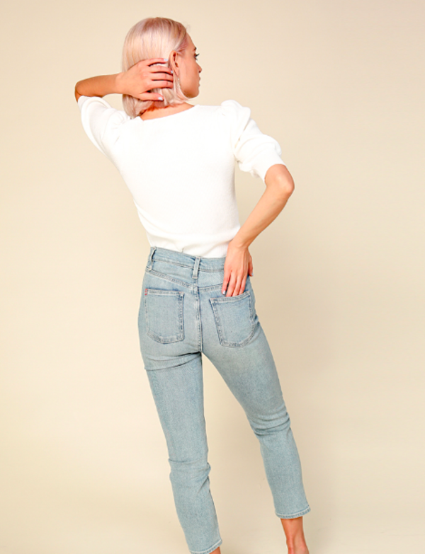 Line & Dot Tilly Short Sleeve Sweater - White Line & Dot Tilly Short Sleeve Sweater - White