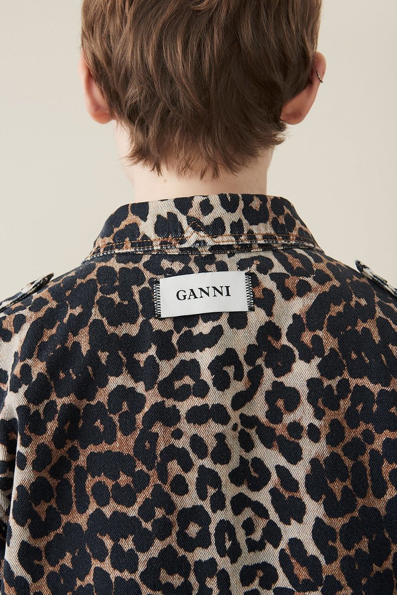 Ganni PRINT DENIM UTILITY SHIRT - LEOPARD | Garmentory