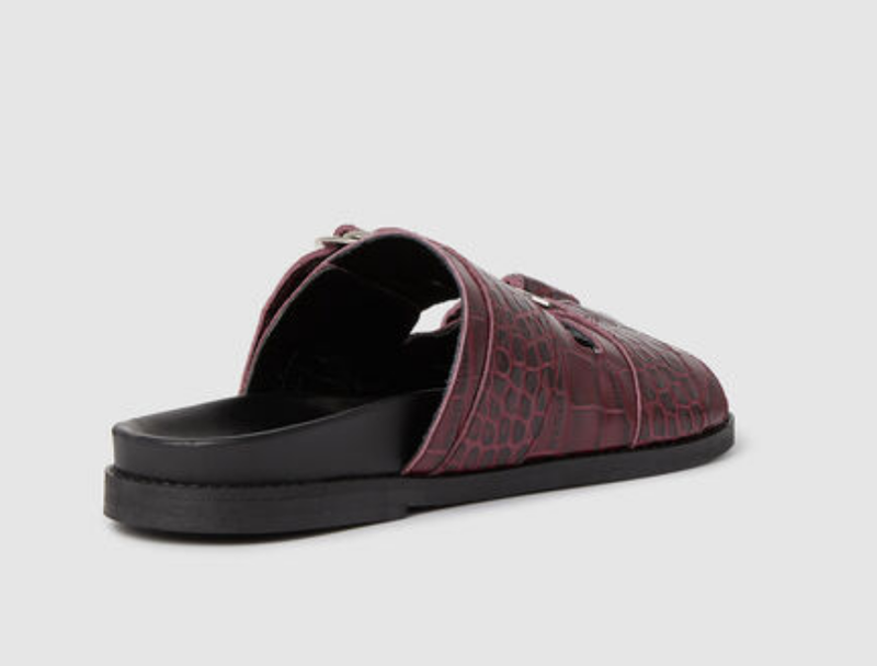 サンダル・ミュール Ganni Feminine Sandals - Ganni - Synthetic - Burgundy Ganni Leather Sandal - Port Royale | Garmentory