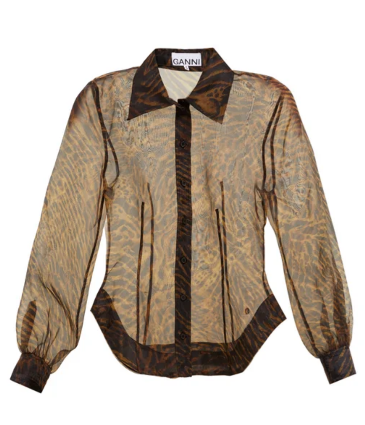 GANNI Organza Shirt ブラウン GANNI Organza Shirt ブラウン GANNI Organza Shirt ブラウン