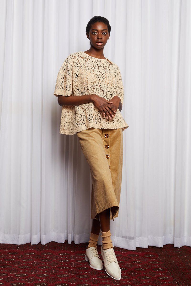 SALASAI COLD TOWN SKIRT - BEIGE CORDUROY