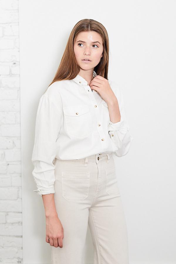 Rollas Slouch Shirt - Cream | Garmentory
