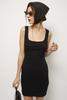 Lush RACHEL RIBBED MINI DRESS - black - Thumbnail 3