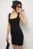 Lush RACHEL RIBBED MINI DRESS - black - Thumbnail 6