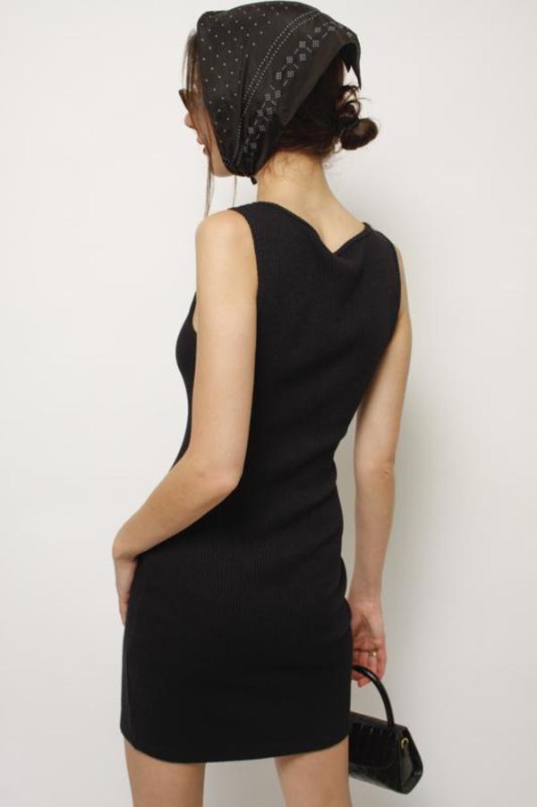 Lush RACHEL RIBBED MINI DRESS - black