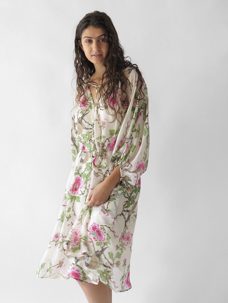 Erica Tanov Lovebird Floriana Dress Natural Garmentory