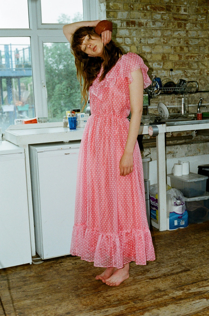 WOLF & GYPSY VINTAGE x JOAN 1970's Polka Dot Dress - Pink/White