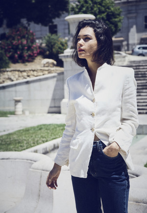 Vintage Linen Mandarin Jacket - White Vintage Linen Mandarin Jacket - White