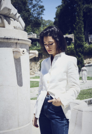 Vintage Linen Mandarin Jacket - White Vintage Linen Mandarin Jacket - White