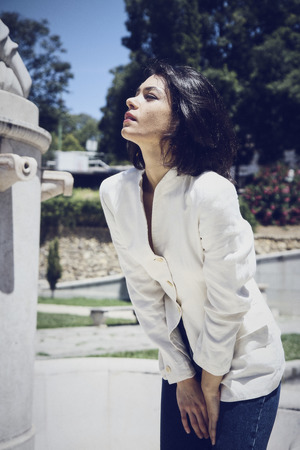 Vintage Linen Mandarin Jacket - White Vintage Linen Mandarin Jacket - White