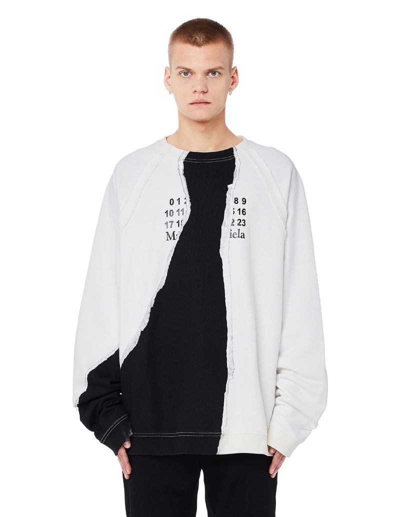 Maison Margiela Printed Sweatshirt - Black/White | Garmentory