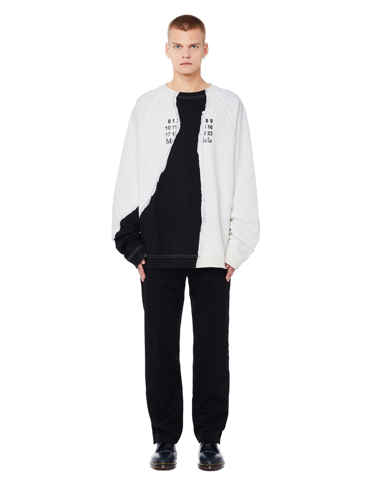 Maison Margiela パーカー 黒x白 2007425E0109 マルジェラ パーカー Maison Margiela 黒 ブラック - メルカリ