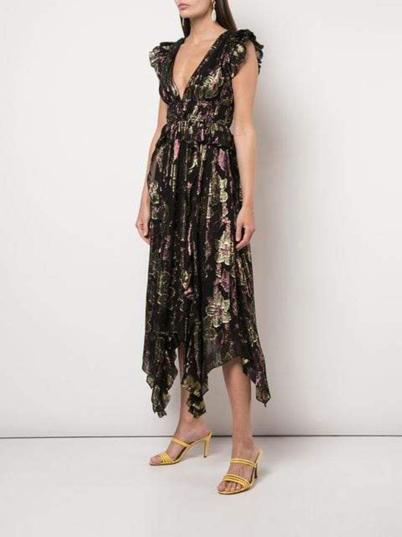 ulla asym midi dress Leyna asymmetric draped jersey midi dress - purple