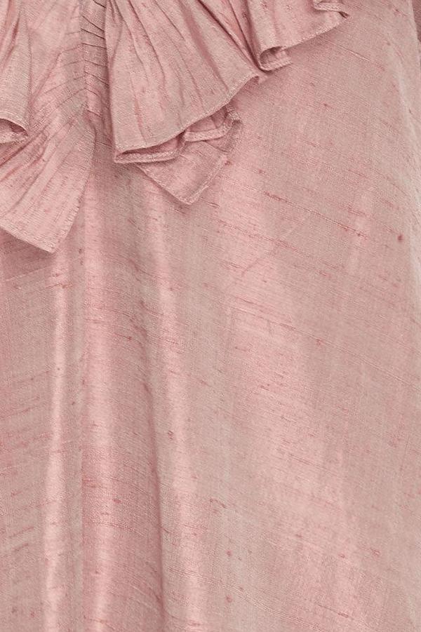 Christine Alcalay Ruffle Neck Silk Mini Dress Christine Alcalay Ruffle Neck Silk Mini Dress