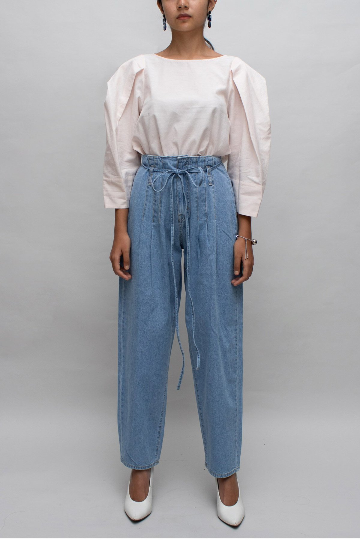 High Waist Pintuck Detail Long Pants main image 0
