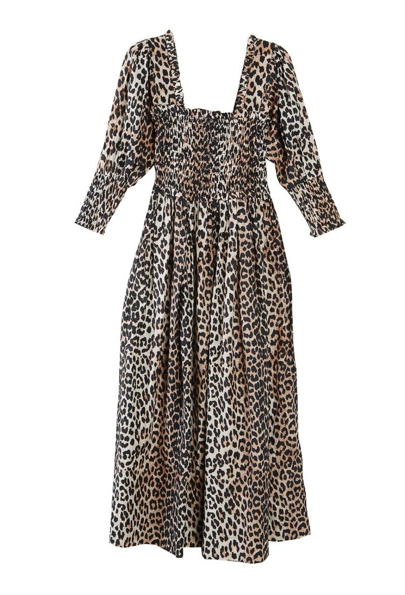 オールインワン・サロペット Ganni Leopard Print Viscose Long Dress Leopard Leopard Stretch Sequins Long Dress | GANNI US