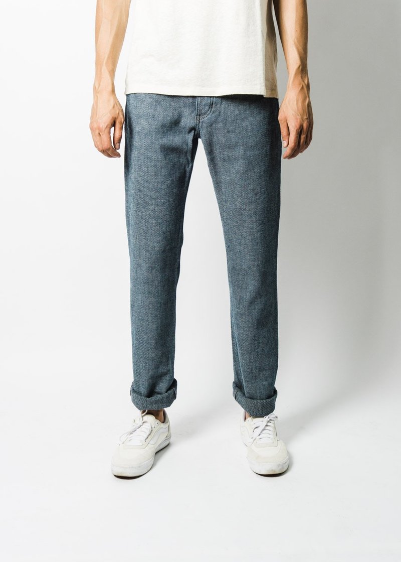 Raleigh Denim Workshop RALEIGH DENIM KIKKOU PANT - blue | Garmentory