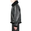 Schott CLASSIC B-3 SHEEP SKIN LEATHER BOMBER JACKET - EBONY - Thumbnail 4