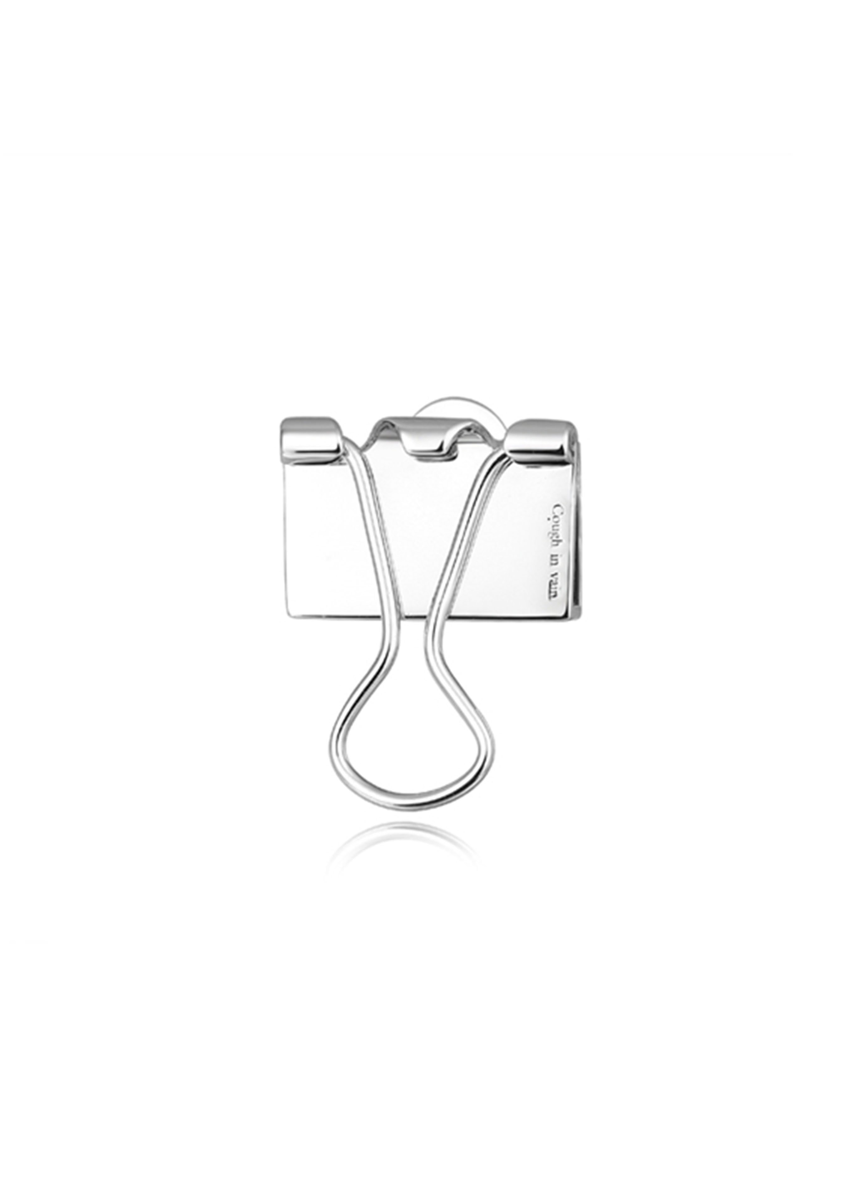 Cough In Vain Binder clip single ear stud Plated Platinum Garmentory
