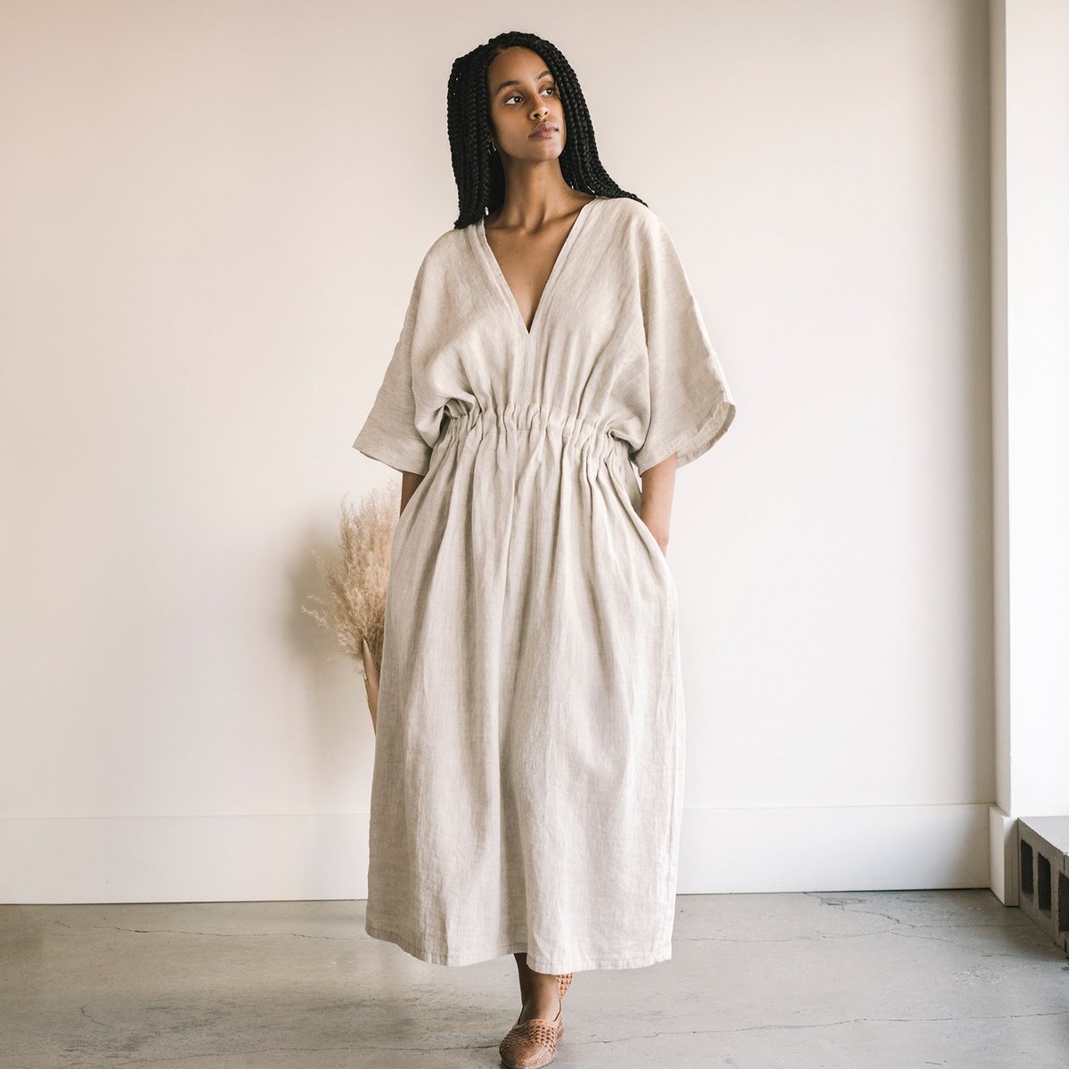 Le Café de Maman Evangeline Dress - Natural Linen | Garmentory