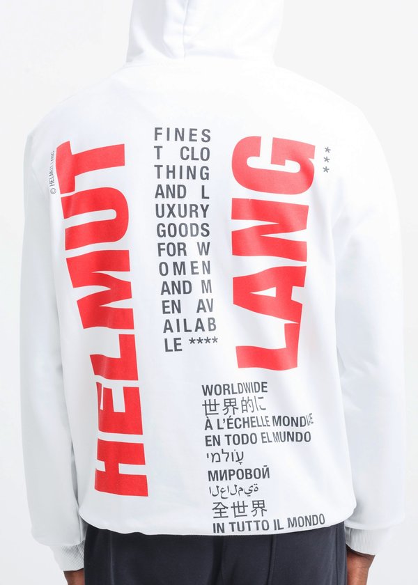 Helmut Lang Worldwide Hoodie - White Helmut Lang Worldwide Hoodie - White