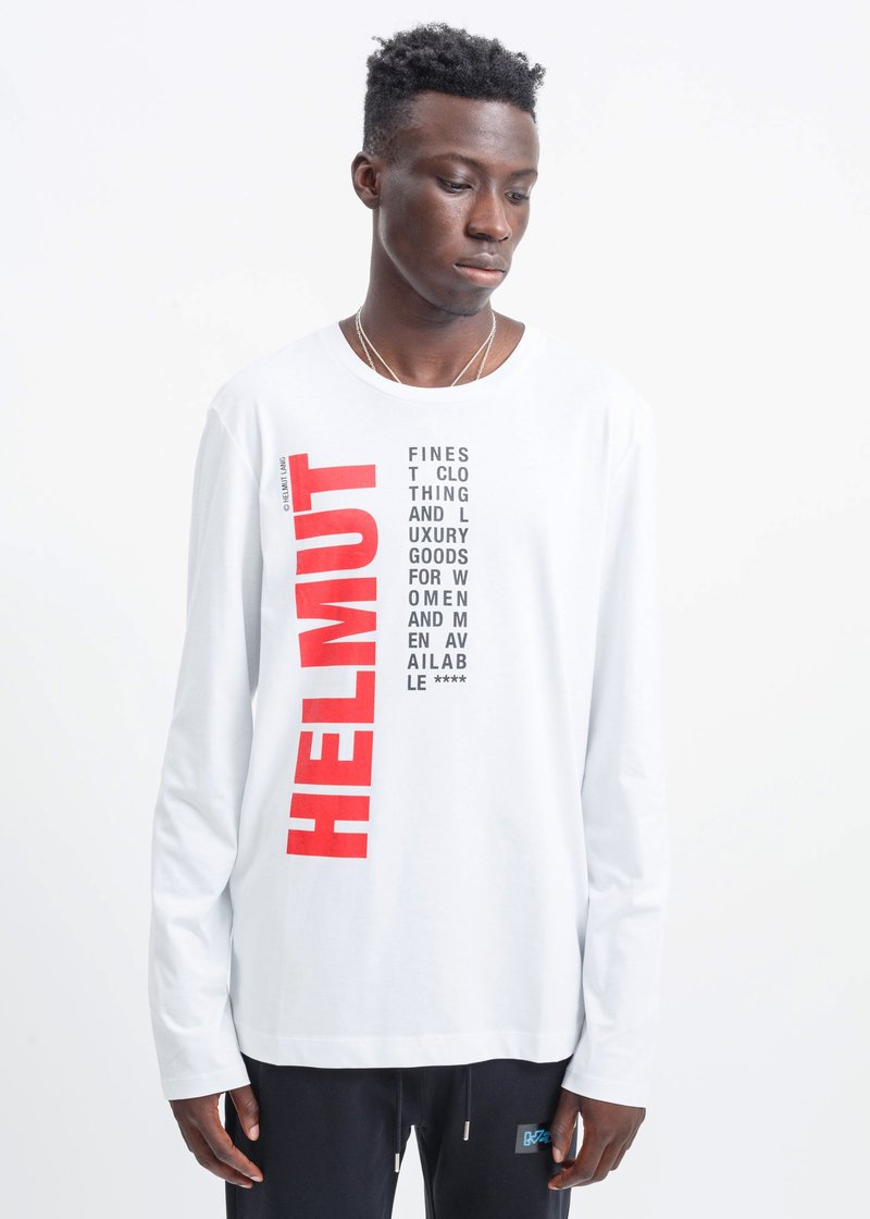 Helmut Lang Worldwide Long Sleeve T-Shirt - White | Garmentory Helmut Lang Worldwide Long Sleeve T-Shirt - White | Garmentory