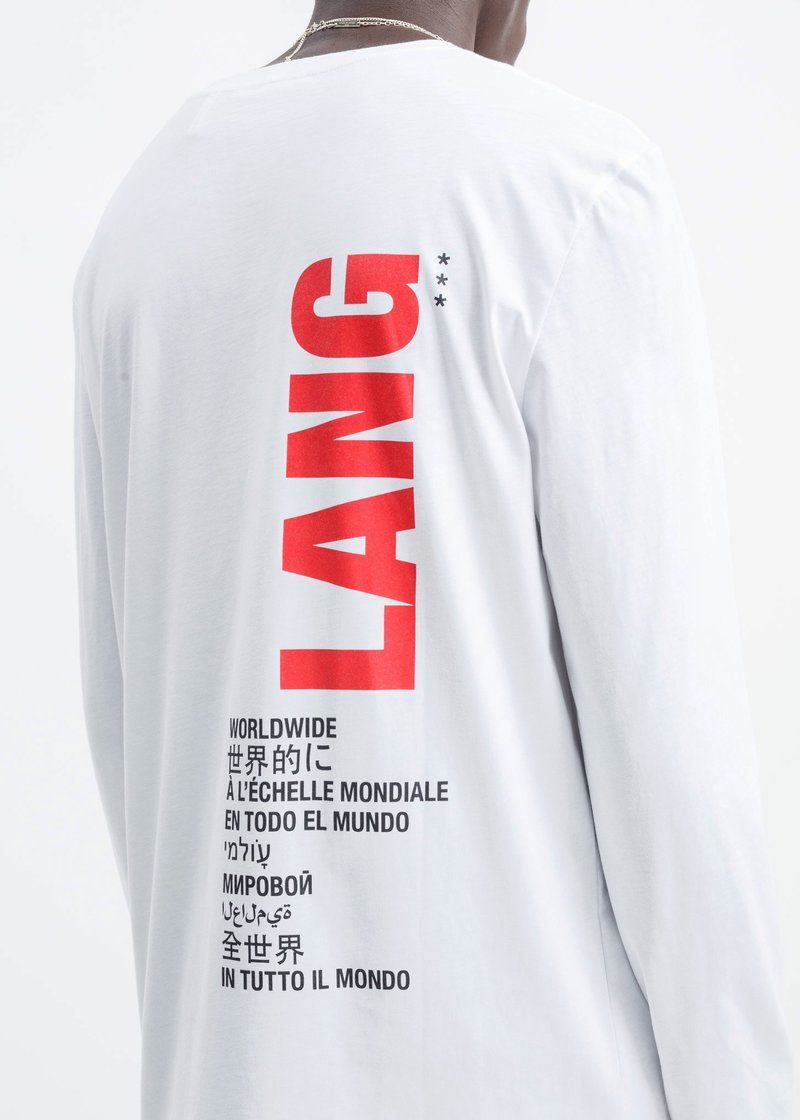 Helmut Lang Worldwide Long Sleeve T-Shirt - White | Garmentory