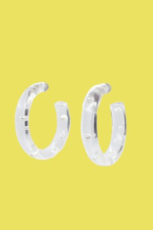 Tuza Lagrima Resin & Pearl Hoops Tuza Lagrima Resin & Pearl Hoops