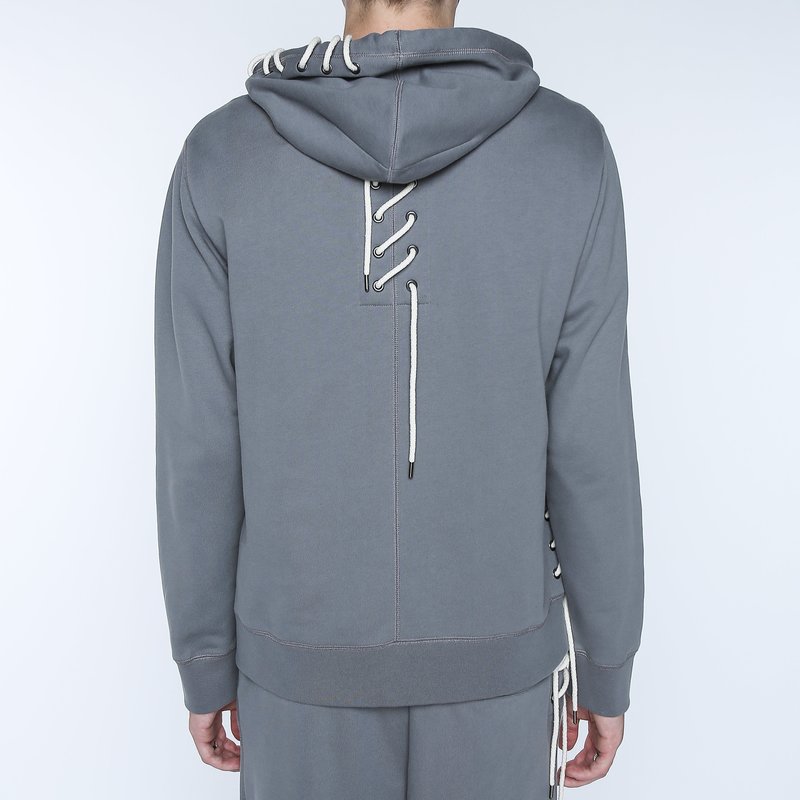 CRAIG GREEN Laced Zip Up Hoodie - Grey | Garmentory