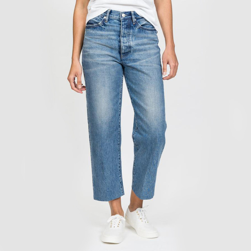 unisex Tanaka Dad Jean Crop - Mid Blue | Garmentory