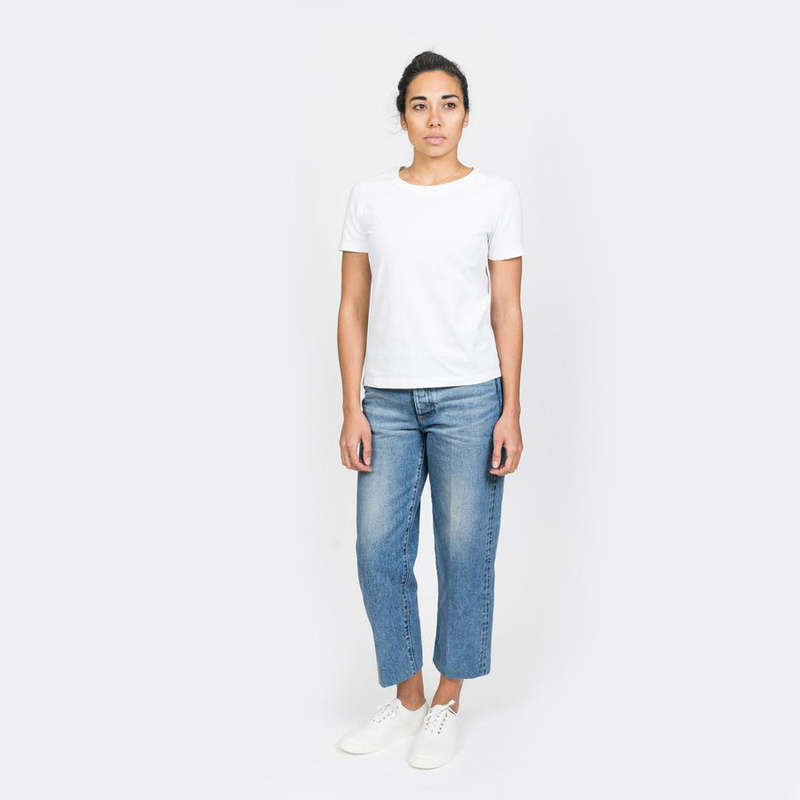 unisex Tanaka Dad Jean Crop - Mid Blue | Garmentory
