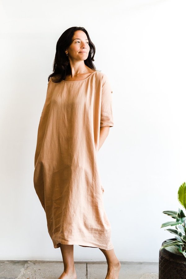 Rachel Craven Linen Long Cocoon Dress - Sand