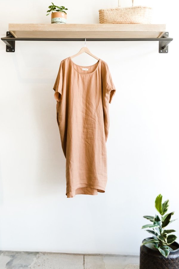 Rachel Craven Linen Long Cocoon Dress - Sand