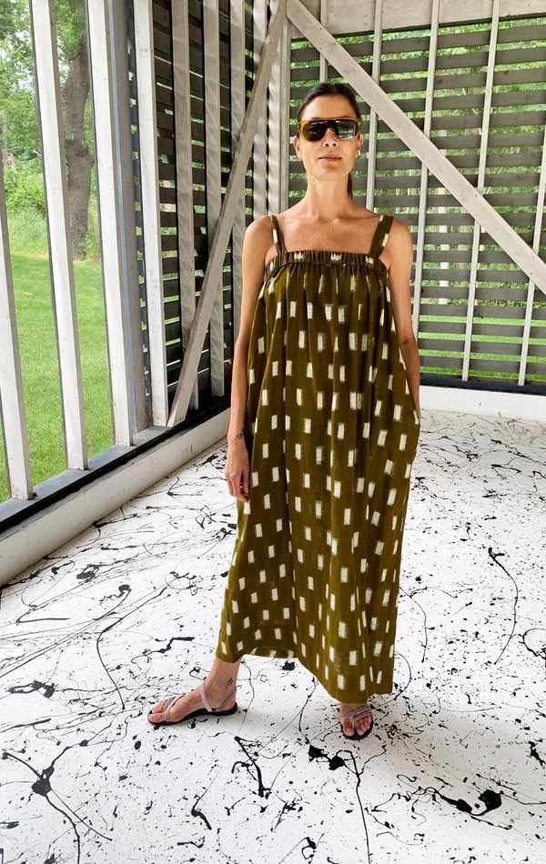 knee length dresses for ladies Hot Pink Ikat Mabel Maxi Dress