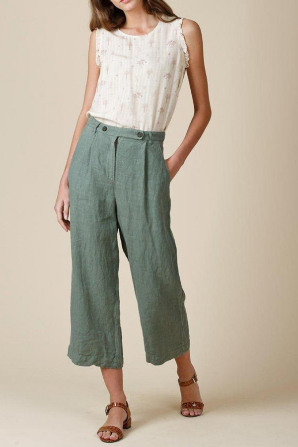 indi & cold Linen Pant - Khaki indi & cold Linen Pant - Khaki