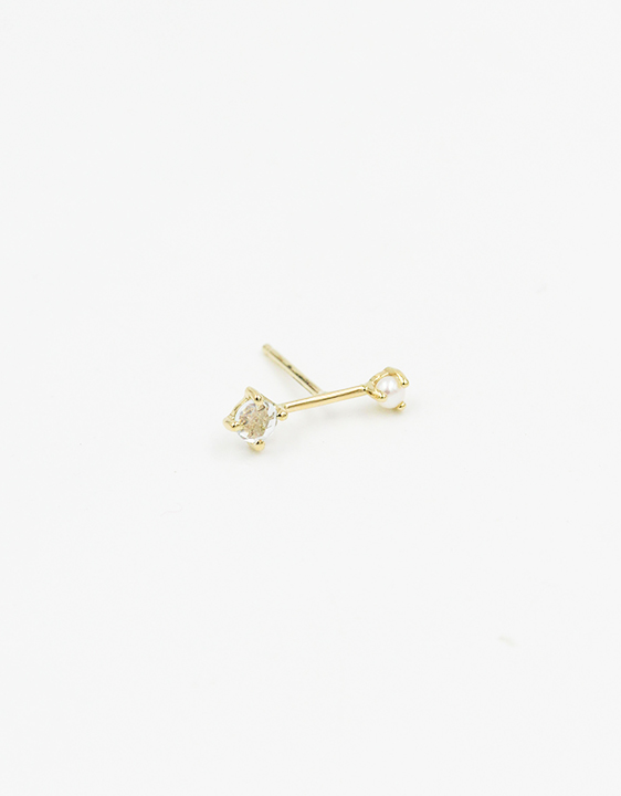 Kristen Espelth Tiny Neptune Orbit Stud – Aquamarine and pearl Kristen Espelth Tiny Neptune Orbit Stud – Aquamarine and pearl
