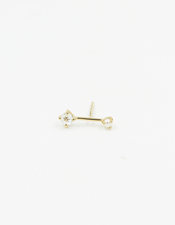 Kristen Espelth Tiny Neptune Orbit Stud – Aquamarine and pearl Kristen Espelth Tiny Neptune Orbit Stud – Aquamarine and pearl