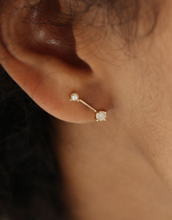 Kristen Elspeth Tiny Neptune Orbit Stud – Opal + Pearl Kristen Elspeth Tiny Neptune Orbit Stud – Opal + Pearl