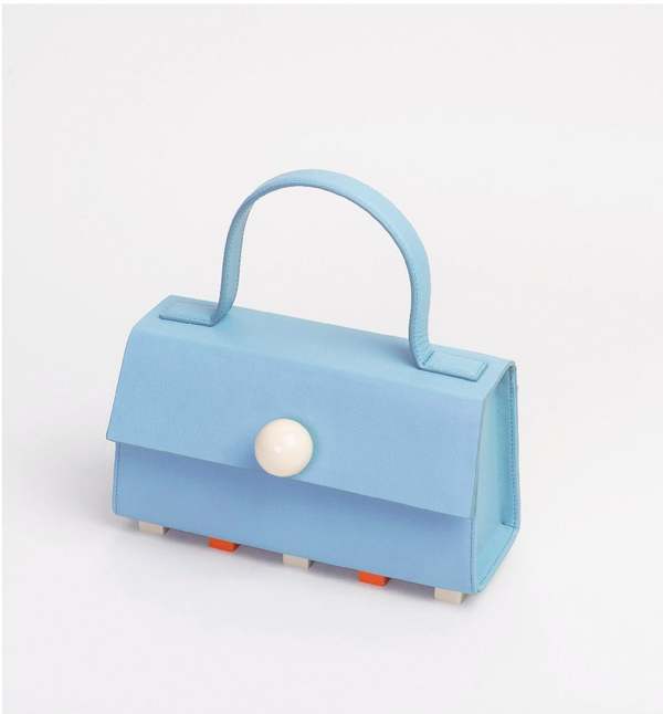 Matter Matters Mini Trapezoid Satchel Bag With Strap - Light Blue Matter Matters Mini Trapezoid Satchel Bag With Strap - Light Blue