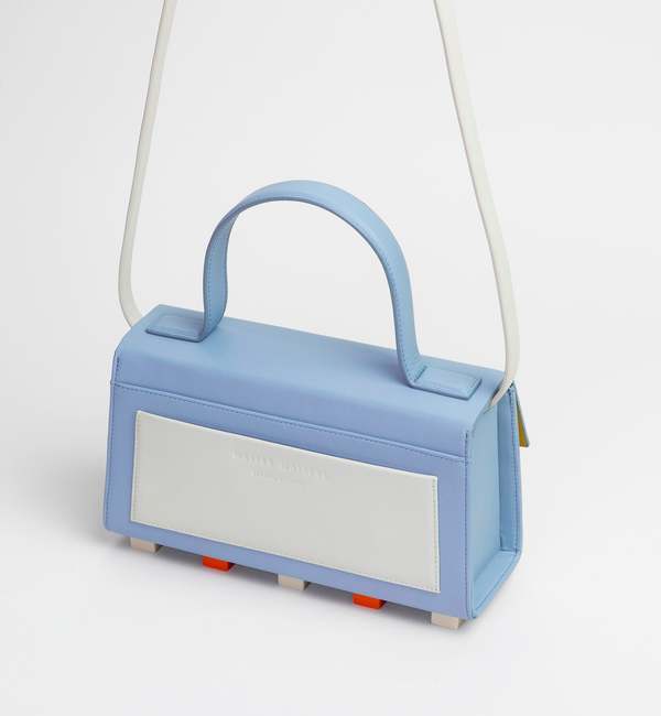 Matter Matters Mini Trapezoid Satchel Bag With Strap - Light Blue Matter Matters Mini Trapezoid Satchel Bag With Strap - Light Blue