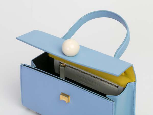 Matter Matters Mini Trapezoid Satchel Bag With Strap - Light Blue Matter Matters Mini Trapezoid Satchel Bag With Strap - Light Blue