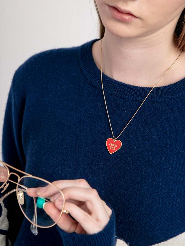 MATTER MATTERS Fuck Yes Reversible Necklace - Red MATTER MATTERS Fuck Yes Reversible Necklace - Red