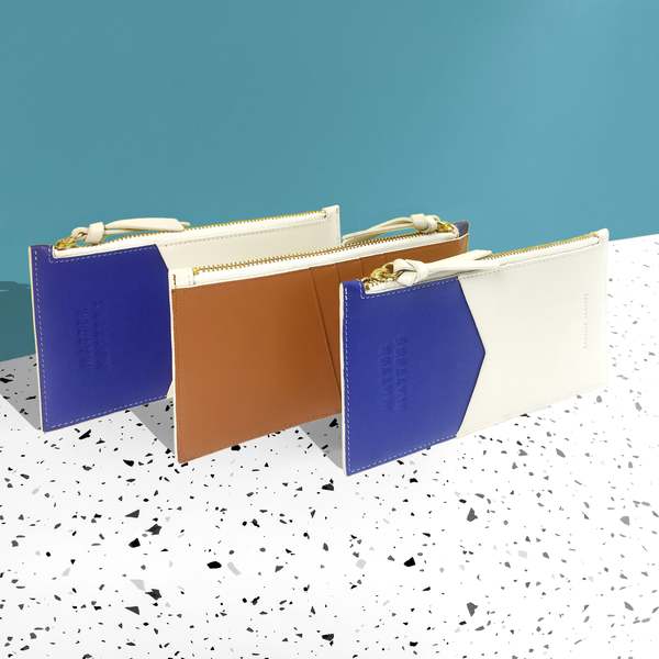 Matter Matters Mini Zipped Pouch - Blue/Beige Matter Matters Mini Zipped Pouch - Blue/Beige